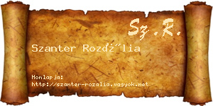 Szanter Rozália névjegykártya